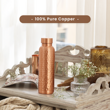 Load image into Gallery viewer, Hammered Finish Copper Bottle by Yellow Tribe
